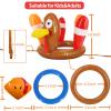 3 Pack Thanksgiving Ring Toss Games Toys for Kids Thanksgiving Inflatable Turkey Hat Toss Games Thanksgiving Family School Party Favors Supplies Indoor Outdoor Party Game(3 Turkey Hats, 12 Rings) view 3
