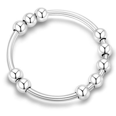 CIELTEAR 925 Sterling Silver Fidget Rings for Women Calm Anxiety Rings for Women Spinner Fidget Jewelry for Anxiety 11