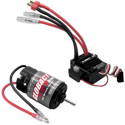 GLOBACT 550 Brushed Motor 12T and 80A ESC Brushed Motor ESC Combo ESC Dual Mode BEC 5A 7.4V/6.4V for 1/10 Slash 2WD 44 Arrma Granite Senton Typhon 44 Redcat Axial HPI (T Plug)