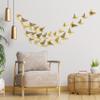 WALPLUS 78 Pcs Gold Floral 3D Butterfly Wall Decals Removable DIY Home Decorations Art Decor Wall Stickers Murals Nursery Baby Bedroom TV Background Living Room view 2