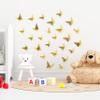 WALPLUS 78 Pcs Gold Floral 3D Butterfly Wall Decals Removable DIY Home Decorations Art Decor Wall Stickers Murals Nursery Baby Bedroom TV Background Living Room view 3