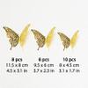 WALPLUS 78 Pcs Gold Floral 3D Butterfly Wall Decals Removable DIY Home Decorations Art Decor Wall Stickers Murals Nursery Baby Bedroom TV Background Living Room view 4
