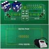 Cyber-Deals Craps & Texas Hold'em Poker Essentials Set: 2-Sided 6ft x 3ft Felt Layout, Las Vegas Casino Table-Played Dice & Cards, Plus Storage Pouch (Red Rock (Blue Polished)) view 1