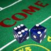 Cyber-Deals Craps & Texas Hold'em Poker Essentials Set: 2-Sided 6ft x 3ft Felt Layout, Las Vegas Casino Table-Played Dice & Cards, Plus Storage Pouch (Red Rock (Blue Polished)) view 2