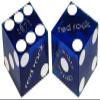 Cyber-Deals Craps & Texas Hold'em Poker Essentials Set: 2-Sided 6ft x 3ft Felt Layout, Las Vegas Casino Table-Played Dice & Cards, Plus Storage Pouch (Red Rock (Blue Polished)) view 3