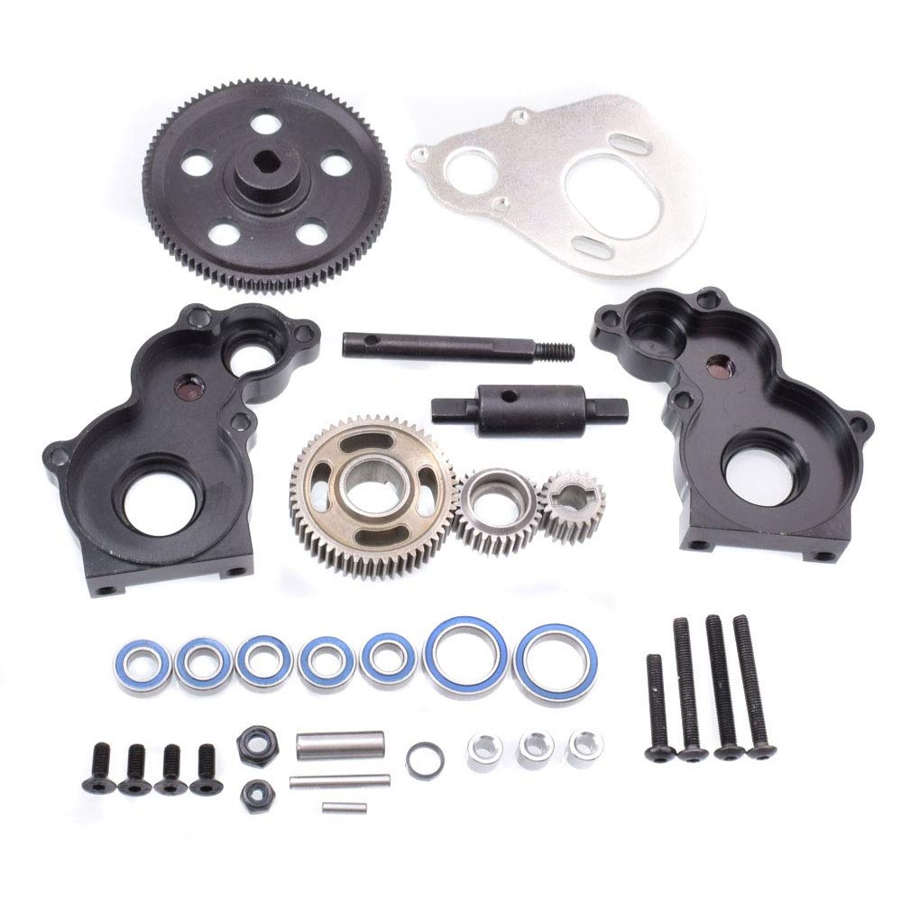 Replacement Part For Metal GearBox Set With Gear For RC 1/10 Rock Crawler 94180 18024 RGT EX86100 - (Color: 18024all-h)
