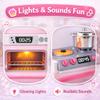 Doll Kitchen Playset for Kids, My Modern Mini Kitchen House Furniture Pretend Play Toy Accessories Set with Realistic Lights & Sounds for Toddlers, Girls (4-in-1 w/Doll) view 2