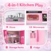 Doll Kitchen Playset for Kids, My Modern Mini Kitchen House Furniture Pretend Play Toy Accessories Set with Realistic Lights & Sounds for Toddlers, Girls (4-in-1 w/Doll) view 3