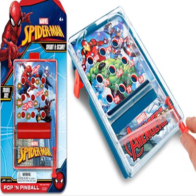 JA-RU Marvel Avengers & Spiderman Pinball Game Toy (1 Unit Assorted) Portable Mini Handheld Game for Kids. Classic Arcade Retro Games. Party Favors. AB-6807-1