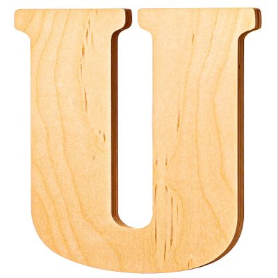 10 in. Letter U, Unfinished Vintage Monogram Wood Letter. for Your DIY Decor Such as Door Hanger, Wall Decor, Alphabet for Birthday, Wedding (U)