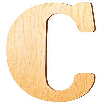 10 In. Letter C, Unfinished Vintage Monogram Wood Letter. For your DIY Decor such as Door Hanger, Wall Decor, Alphabet for Birthday, Wedding (C)