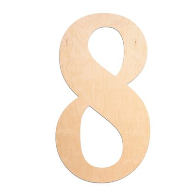 10 in. Number 8, Unfinished Vintage Monogram Wood Letter. for Your DIY Decor Such as Door Hanger, Wall Decor, Number for Birthday, Wedding (8)