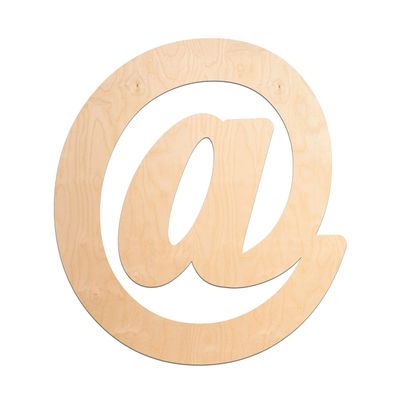 10 in. Character @, Unfinished Vintage Monogram Wood Letter. for Your DIY Decor Such as Door Hanger, Wall Decor, Character for Birthday, Wedding (@)