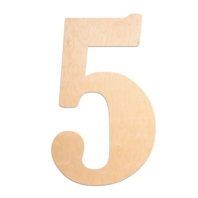 10 in. Number 5, Unfinished Vintage Monogram Wood Letter. for Your DIY Decor Such as Door Hanger, Wall Decor, Number for Birthday, Wedding (5)