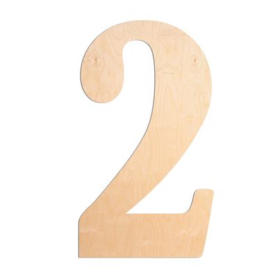 10 in. Number 2, Unfinished Vintage Monogram Wood Letter. for Your DIY Decor Such as Door Hanger, Wall Decor, Number for Birthday, Wedding (2)