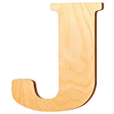 10 in. Letter J, Unfinished Vintage Monogram Wood Letter. for Your DIY Decor Such as Door Hanger, Wall Decor, Alphabet for Birthday, Wedding (J)