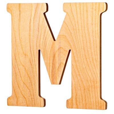 10 In. Letter M, Unfinished Vintage Monogram Wood Letter. For your DIY Decor such as Door Hanger, Wall Decor, Alphabet for Birthday, Wedding (M)