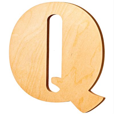 10 in. Letter Q, Unfinished Vintage Monogram Wood Letter. for Your DIY Decor Such as Door Hanger, Wall Decor, Alphabet for Birthday, Wedding (Q)