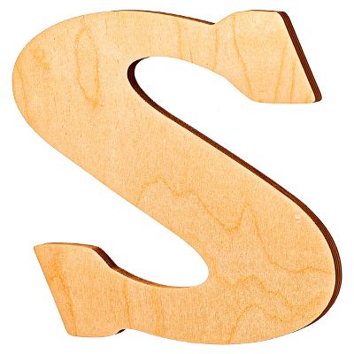 10 in. Letter S, Unfinished Vintage Monogram Wood Letter. for Your DIY Decor Such as Door Hanger, Wall Decor, Alphabet for Birthday, Wedding (S)