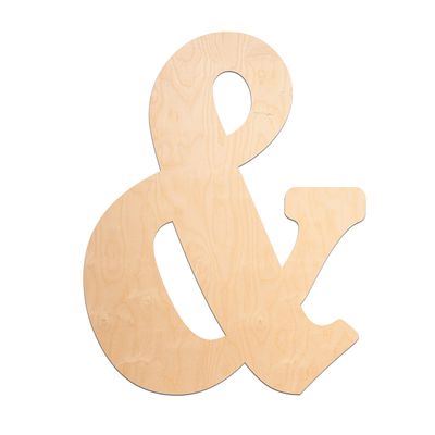 10 in. Character &, Unfinished Vintage Monogram Wood Letter. for Your DIY Decor Such as Door Hanger, Wall Decor, Character for Birthday, Wedding (&)