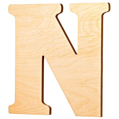 10 in. Letter N, Unfinished Vintage Monogram Wood Letter. for Your DIY Decor Such as Door Hanger, Wall Decor, Alphabet for Birthday, Wedding (N)
