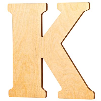 10 in. Letter K, Unfinished Vintage Monogram Wood Letter. for Your DIY Decor Such as Door Hanger, Wall Decor, Alphabet for Birthday, Wedding (K)