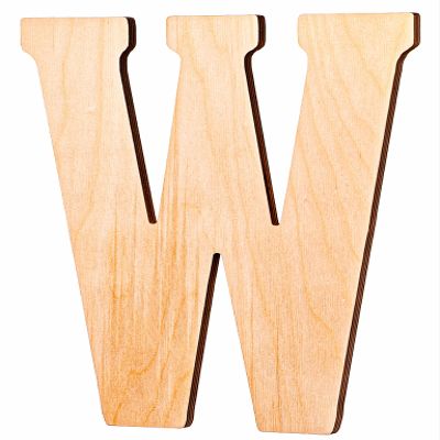 10 in. Letter W, Unfinished Vintage Monogram Wood Letter. for Your DIY Decor Such as Door Hanger, Wall Decor, Alphabet for Birthday, Wedding (W)