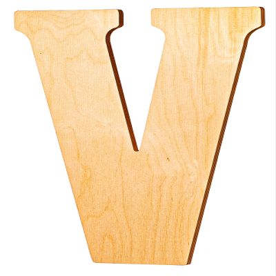 10 in. Letter V, Unfinished Vintage Monogram Wood Letter. for Your DIY Decor Such as Door Hanger, Wall Decor, Alphabet for Birthday, Wedding (V)