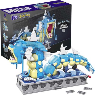 MEGA Pokmon Building Toys Set, Motion Gyarados with 2186 Pieces, Moving Mouth and Tail, for Kids or Adult Collectible