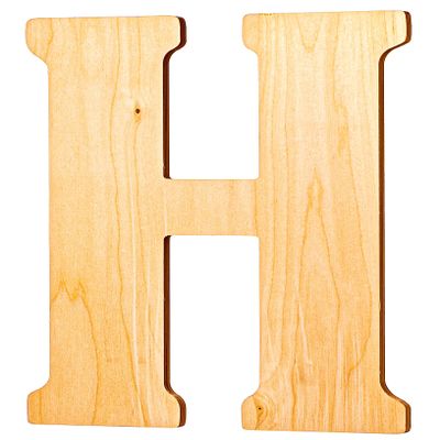 10 in. Letter H, Unfinished Vintage Monogram Wood Letter. for Your DIY Decor Such as Door Hanger, Wall Decor, Alphabet for Birthday, Wedding (H)
