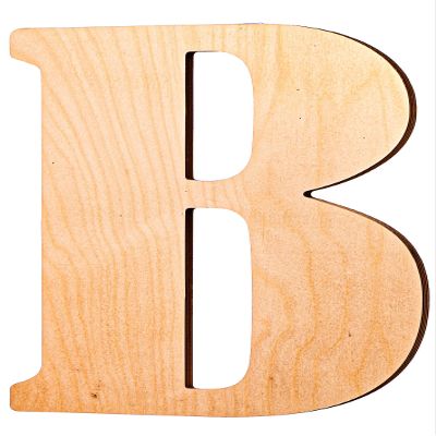 10 in. Letter B, Unfinished Vintage Monogram Wood Letter. for Your DIY Decor Such as Door Hanger, Wall Decor, Alphabet for Birthday, Wedding (B)