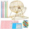 Regal Bingo Professional Bingo Game Set with 11" Wheel Cage, 75 Bingo Balls, Master Board, 18 Bingo Cards & 25 Jumbo Reusable Cards, and Colorful Chips - Bingo Games for Adults Large Group - Gold view 1