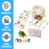 Regal Bingo Professional Bingo Game Set with 11" Wheel Cage, 75 Bingo Balls, Master Board, 18 Bingo Cards & 25 Jumbo Reusable Cards, and Colorful Chips - Bingo Games for Adults Large Group - Gold view 3