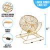 Regal Bingo Professional Bingo Game Set with 11" Wheel Cage, 75 Bingo Balls, Master Board, 18 Bingo Cards & 25 Jumbo Reusable Cards, and Colorful Chips - Bingo Games for Adults Large Group - Gold view 4