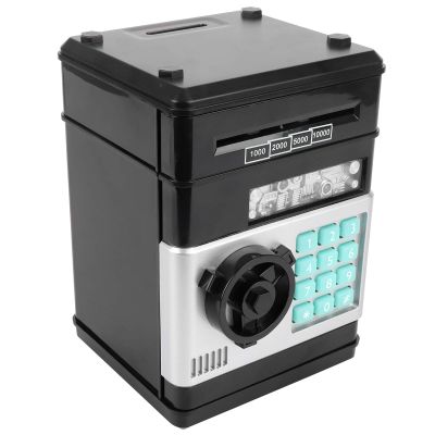Yosoo Electronic Piggy Bank,Simulation ATM Password Money Box,Cash Saving Box Gift for Kid,4-Digit Password Lock,Password can be Changed at Any Time(Black)