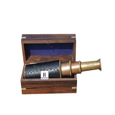 Brown Antique Spyglass Telescope with Box Handmade Collectibles Kelvin Brass Telescope (15 Inches)