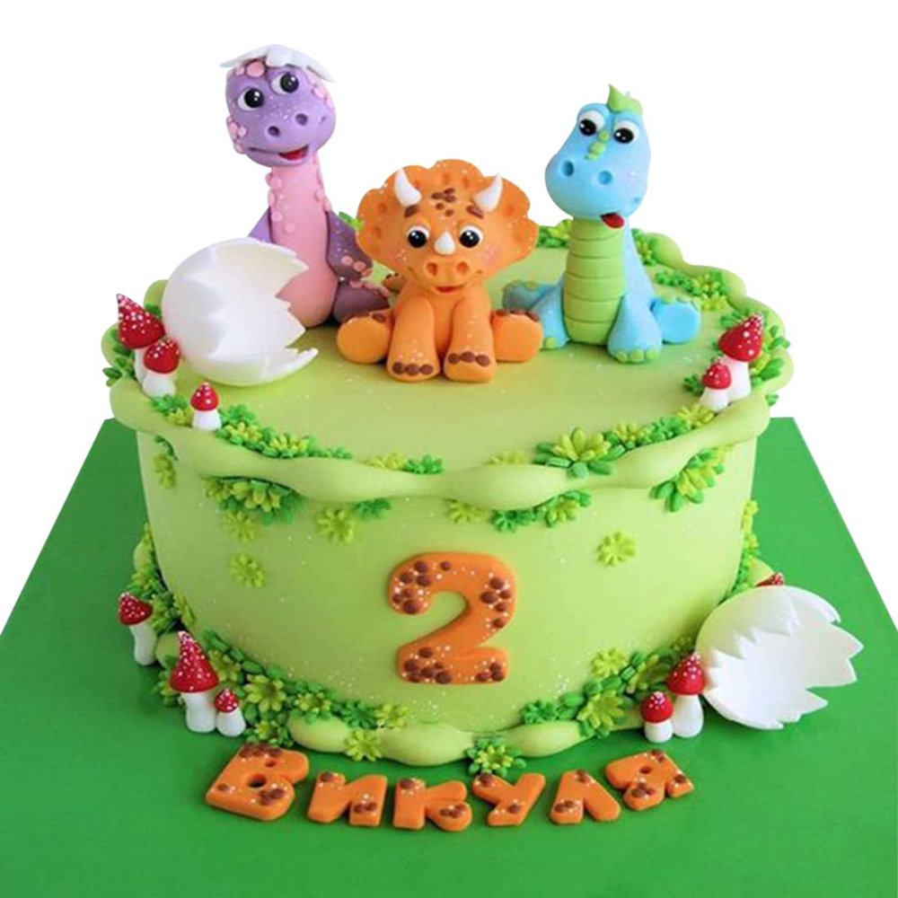 Huathy Three Baby Dinosaur Cake Toppers for Baby Shower Boys Girls Forest Animals Theme Birthday Party Decor