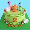Huathy Three Baby Dinosaur Cake Toppers for Baby Shower Boys Girls Forest Animals Theme Birthday Party Decor view 2