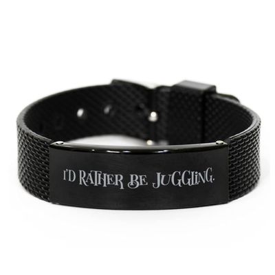 Love Juggling Gifts, I'd Rather Be Juggling, Juggling Black Shark Mesh Bracelet from