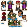 Baby Moses Felt Figures for Bible Flannel Board Stories 11 Precut Figures Story Guide Activity Pages Made in USA view 1