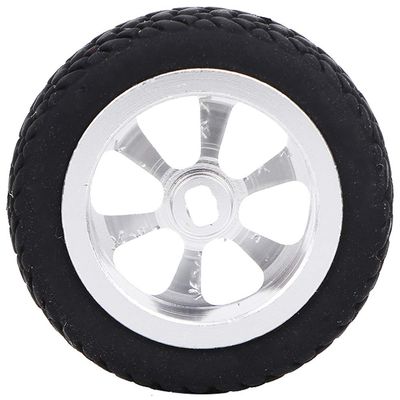 FOTABPYTI RC Car Tire, 4PCS RC Car Wheel Tyre, for RC Model DIY WLtoys 1/28 K989-53 RC Aluminum Tires RC Car Off-Road Rally Romote Control Car(Silver)