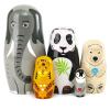 Bgraamiens Nesting Dolls Russian Matryoshka Wood Stacking Dolls for Kids Handmade Toys (Animals) view 1