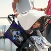 visesunny Sugar Skull Blue Smoke Syulish 2Pcs Wet Bag with Zippered Pockets Washable Reusable Roomy Diaper Bag for Travel,Beach,Daycare,Stroller,Diapers,Dirty Gym Clothes,Wet Swimsuits,Toiletries view 2