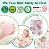 TRENDPLAY Plastic Balls for Ball Pits - Pack of 100 Hollow Balls- Safe and Exciting Playtime - Perfect for Toddler Baby Pools,Party,Festival Decoration, Cream Pink+ Pearl White view 2