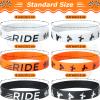 30 Pieces Dirt Bike Party Favors Rubber Bracelets Motocross Silicone Wristbands for Boys Birthday Motocross Game Party Supplies Presents Classroom Prizes Goodie Bag Stuffers, Orange Black White view 2