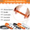 30 Pieces Dirt Bike Party Favors Rubber Bracelets Motocross Silicone Wristbands for Boys Birthday Motocross Game Party Supplies Presents Classroom Prizes Goodie Bag Stuffers, Orange Black White view 3