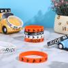 30 Pieces Dirt Bike Party Favors Rubber Bracelets Motocross Silicone Wristbands for Boys Birthday Motocross Game Party Supplies Presents Classroom Prizes Goodie Bag Stuffers, Orange Black White view 4