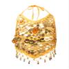 Agoky Little Girls Belly Dance Crop Tops Shiny Sequins Halter Sleeveless Tops Halloween Fancy Party Costume Yellow One Size view 1