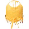 Agoky Little Girls Belly Dance Crop Tops Shiny Sequins Halter Sleeveless Tops Halloween Fancy Party Costume Yellow One Size view 2