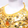 Agoky Little Girls Belly Dance Crop Tops Shiny Sequins Halter Sleeveless Tops Halloween Fancy Party Costume Yellow One Size view 4